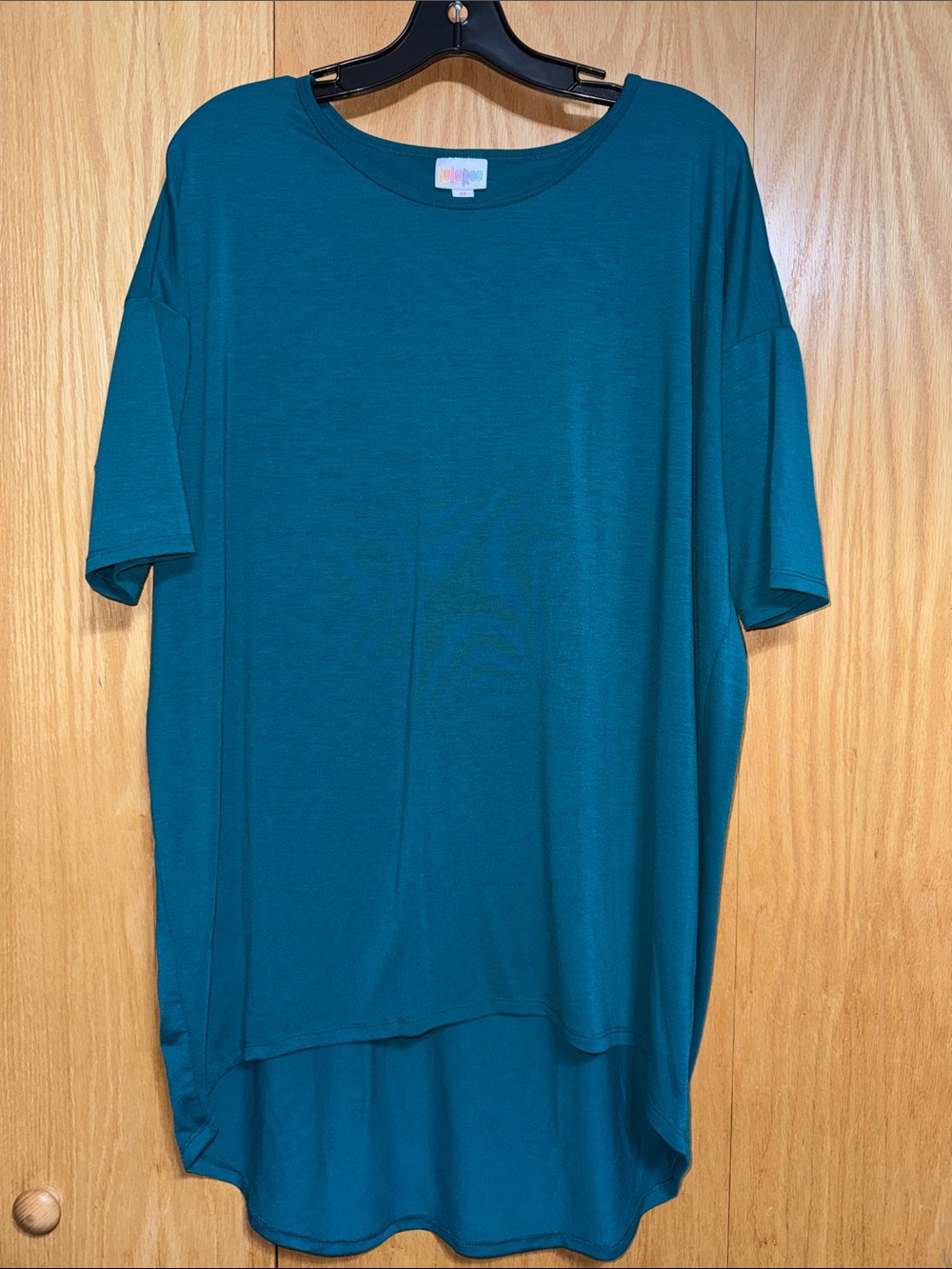 LuLaRoe Irma Teal Crew Neck Tunic Top